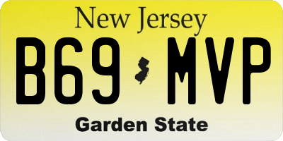 NJ license plate B69MVP