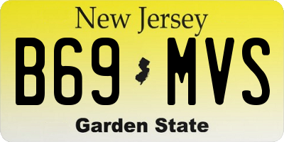 NJ license plate B69MVS