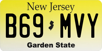 NJ license plate B69MVY
