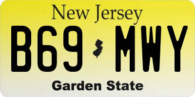 NJ license plate B69MWY