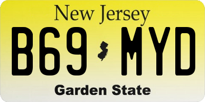 NJ license plate B69MYD