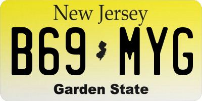 NJ license plate B69MYG