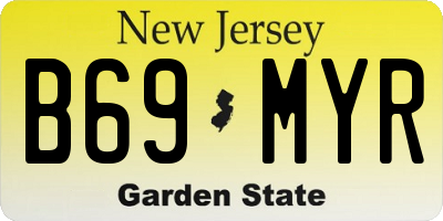 NJ license plate B69MYR