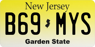 NJ license plate B69MYS