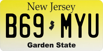 NJ license plate B69MYU