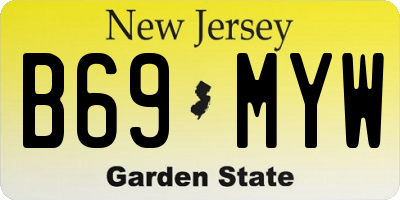 NJ license plate B69MYW