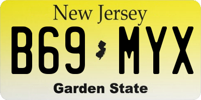 NJ license plate B69MYX