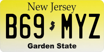 NJ license plate B69MYZ