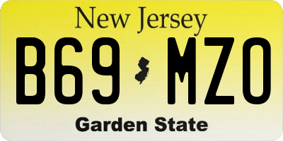 NJ license plate B69MZO