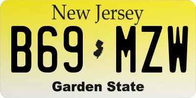 NJ license plate B69MZW