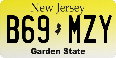 NJ license plate B69MZY