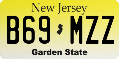 NJ license plate B69MZZ