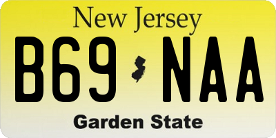 NJ license plate B69NAA