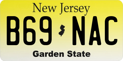 NJ license plate B69NAC