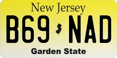 NJ license plate B69NAD