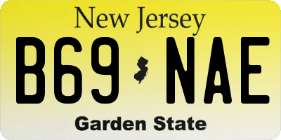 NJ license plate B69NAE