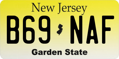 NJ license plate B69NAF