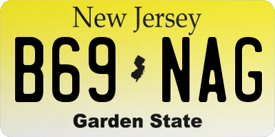 NJ license plate B69NAG