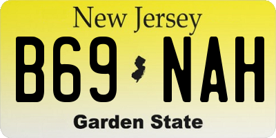 NJ license plate B69NAH