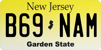 NJ license plate B69NAM