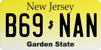 NJ license plate B69NAN