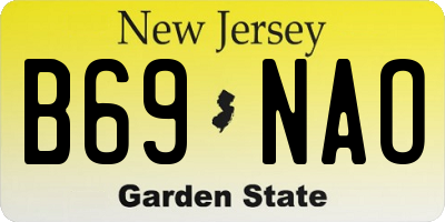 NJ license plate B69NAO