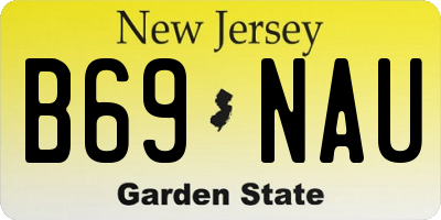 NJ license plate B69NAU