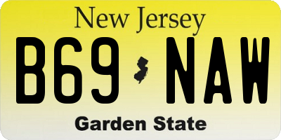 NJ license plate B69NAW