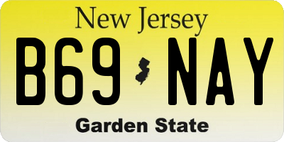 NJ license plate B69NAY