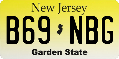 NJ license plate B69NBG