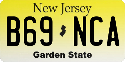 NJ license plate B69NCA