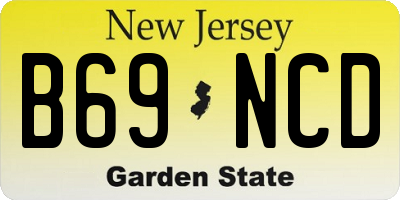 NJ license plate B69NCD