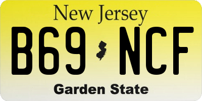 NJ license plate B69NCF