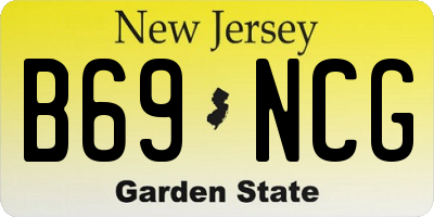 NJ license plate B69NCG