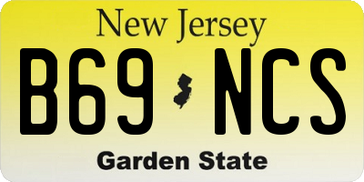 NJ license plate B69NCS