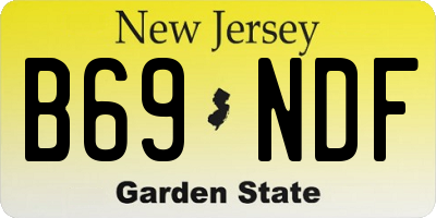 NJ license plate B69NDF