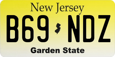 NJ license plate B69NDZ