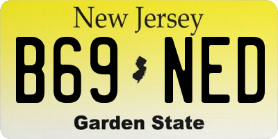 NJ license plate B69NED