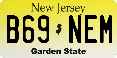 NJ license plate B69NEM