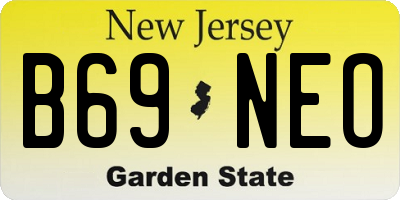 NJ license plate B69NEO