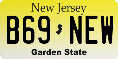 NJ license plate B69NEW