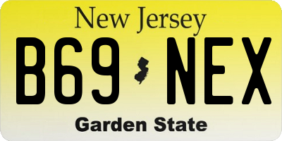NJ license plate B69NEX