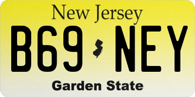 NJ license plate B69NEY