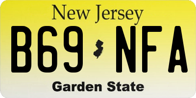 NJ license plate B69NFA