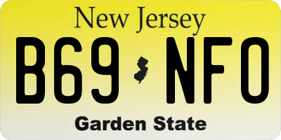 NJ license plate B69NFO