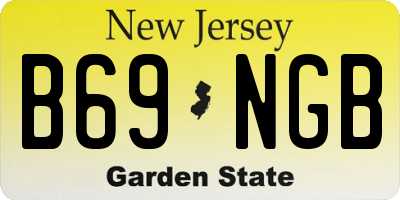 NJ license plate B69NGB