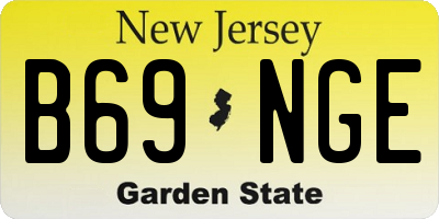 NJ license plate B69NGE
