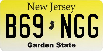 NJ license plate B69NGG