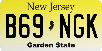 NJ license plate B69NGK