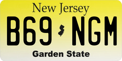 NJ license plate B69NGM